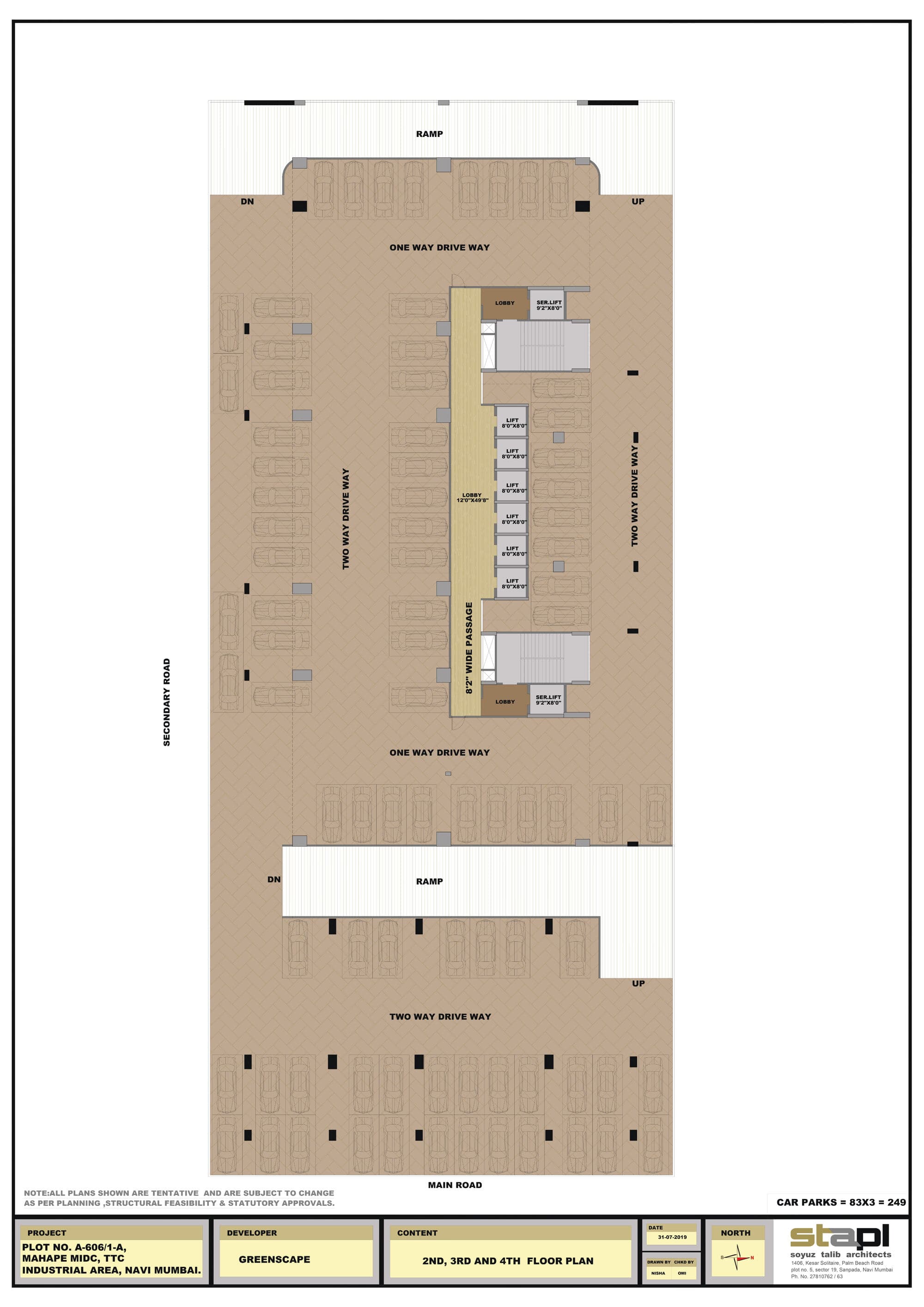 2nd, 3rd and 4th floor layout plan